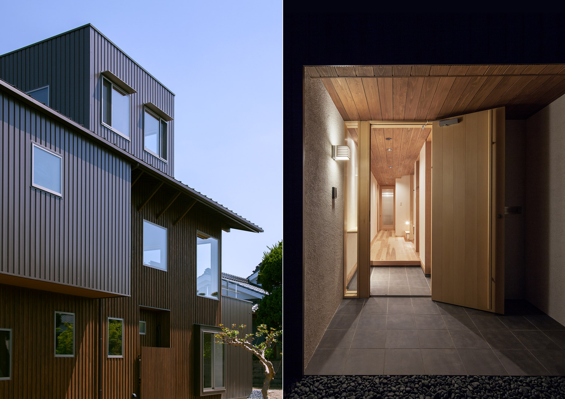 南側外観｜アプローチ夜景